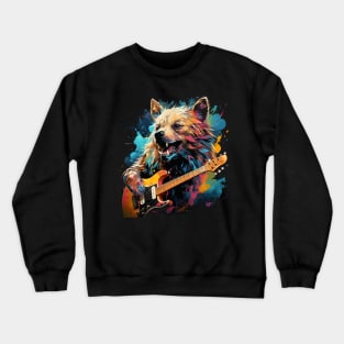 Hyena Playing Guitar Crewneck Sweatshirt